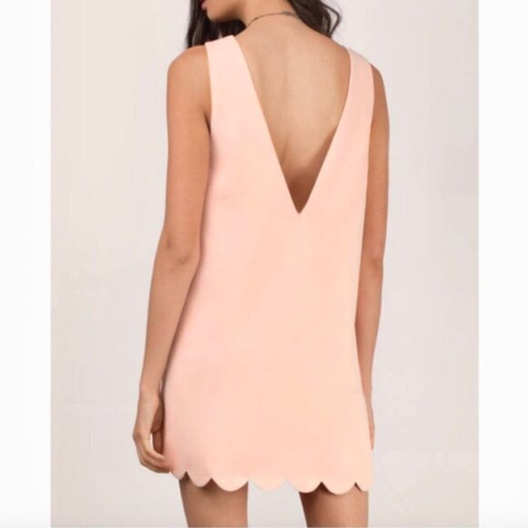 Tobi WONDER WHY BLUSH PINK SLEEVELESS SCALLOPED MINI SHIFT DRESS - S - Picture 1 of 11